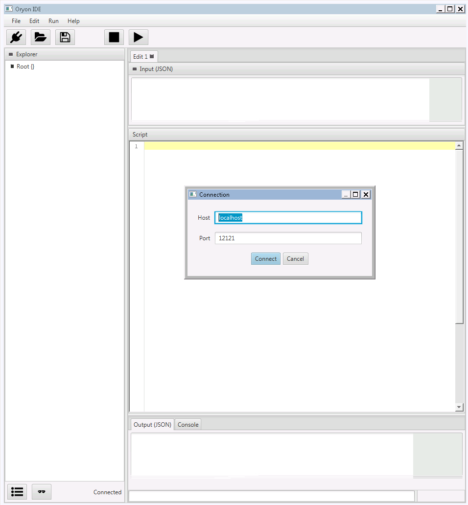 Connecting the Oryon IDE to a target application