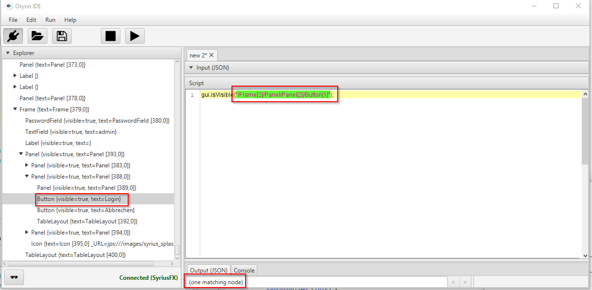 An XPath matching exactly one UI component